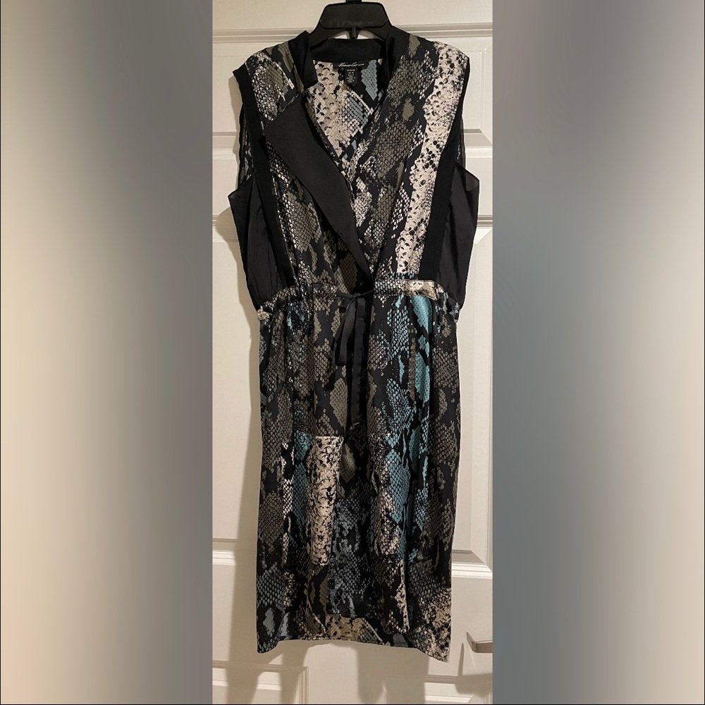Sleeveless Snakeskin Midi Dress